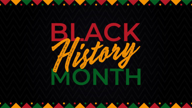 Graphic with the words Black History Month.