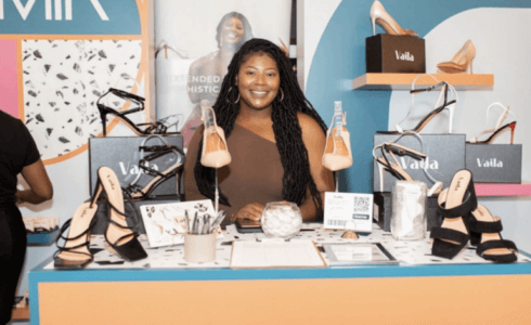 Ahriana Edwards poses with her Vaila shoe collection
