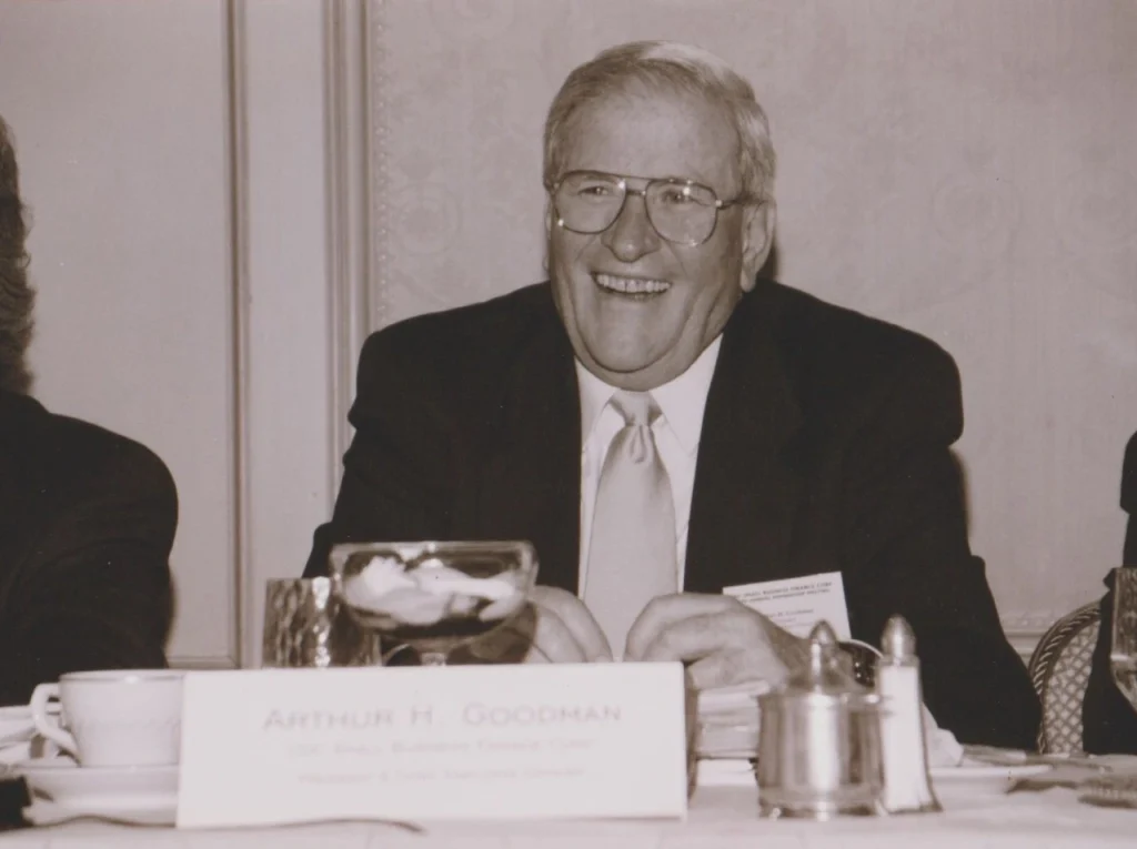 Arthur H. Goodman, scholarship founder, smiling during an event.