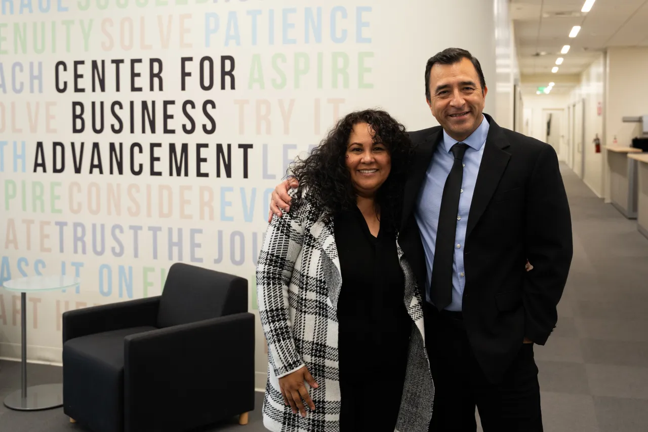 Collaboration in Action: Joel Sedeno and Miriam Torres Baltys of SBDC and CDC Small Business Finance, empowering entrepreneurs together to continue our mission-driven values.