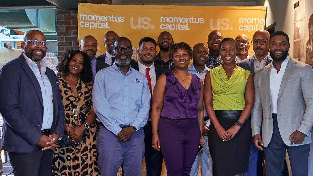 A group of participants in Momentus Capital’s Atlanta EDI program with Capital Impact Partners and CDC Small Business Finance President and CEO Ellis Carr