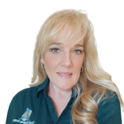 April Smith, Vice President of 504 Loan Processing and Closing, headshot on a white background