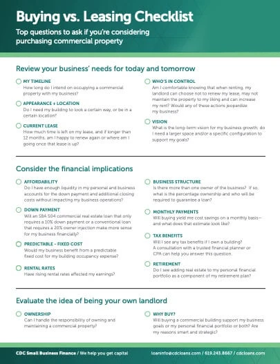 Download "Buying vs. Leasing: What to Consider When Purchasing Commercial Property" (PDF)