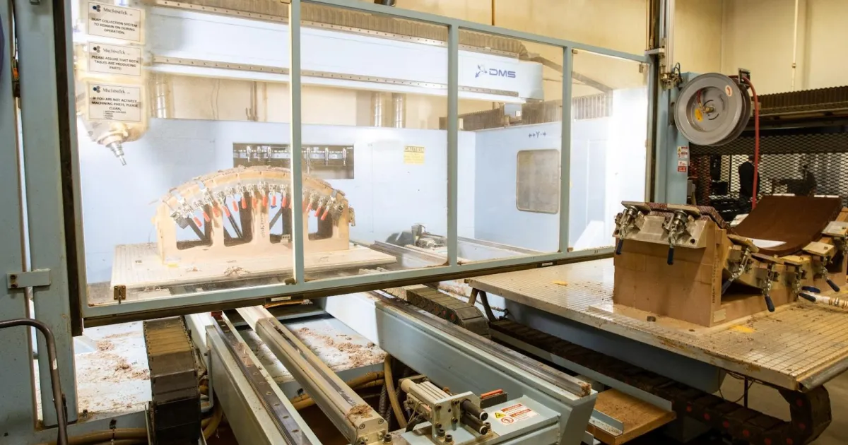 Large CNC machine used to manufacture precision components in an industrial production facility.